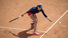 eská tenistka Linda Fruhvirtová bhem kvalifikaního utkání Poháru Billie Jean...