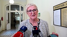 Nkdejí zdravotní sestra Vra Mareová u Mstského soudu v Praze (13. 4. 2022)