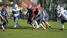 Momentka ze zápasu Prague Lions - ISMM Ostrava Steelers