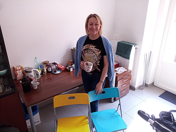 Galina Andrejcivová v sídle centra pro pomoc uprchlíkm v praských Nuslích