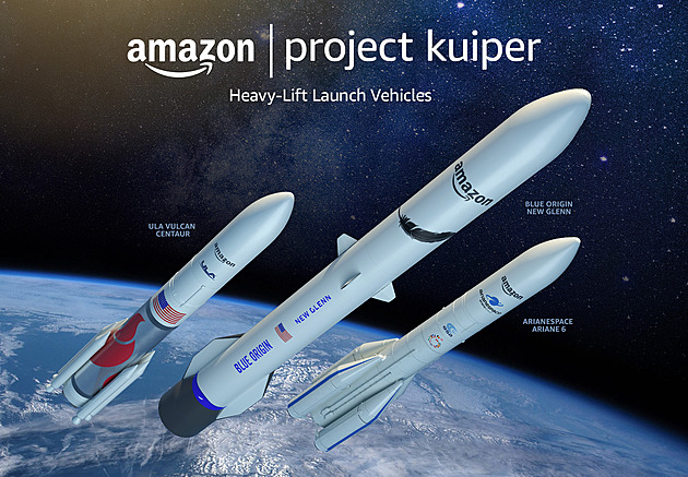 Amazon staví internetovou satelitní síť za pomoci čtyř neozkoušených raket