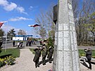 Oslavy osvobození, 77. výroí v Chebu. Pietní akt u památníku 1. pí divize...