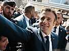 Emmanuel Macron v den druhého kola prezidentských voleb (24. dubna 2022)