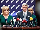 Tisková konference poslaneckého klubu Hnutí ANO. Na snímku Karel Havlíek a...