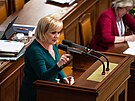 Jednání Poslanecké snmovny. Na snímku Alena Schillerová (ANO). (26. dubna 2022)