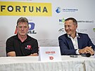 Nový trenér Pardubic Radim Rulík a majitel klubu Petr Ddek.