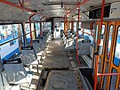 Interi�r jednoho z voz� T3, kter� nab�z� dopravn� podnik k prodeji.