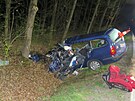 Tragick nehoda u obce Chbory na hlavn silnici I/14 u Dobruky na Rychnovsku....