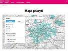 Mapa Prahy s pokrytím signálem 5G od T-Mobilu (duben 2022)