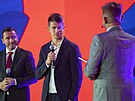 Vladimír micer (vlevo), Adam Hloek a moderátor Libor Bouek bhem slavnostní...
