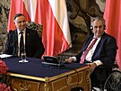 Prezidenti Polska Andrzej Duda a eska Milo Zeman.
