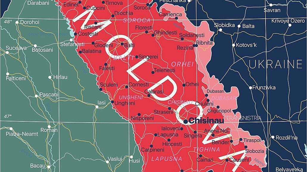 Mapa Moldavska a Podn�st�í