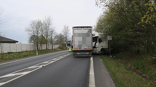 Srka dvou kamion nedaleko Frantikovch Lzn (26. dubna 2022)