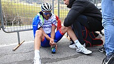 Thibaut Pinot po �tvrté etap� závodu Kolem Alp.