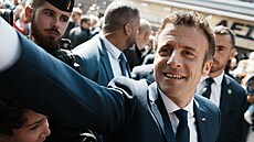 Emmanuel Macron v den druhého kola prezidentských voleb (24. dubna 2022)