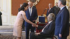 Prezident Miloš Zeman jmenoval na Pražském hradě 39 soudců. (20. dubna 2022)