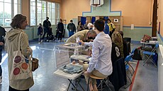 Místní v Lyonu volí ve druhém kole francouzských prezidentských voleb. (24....