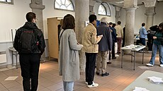 Volební místnost v centru Lyonu (24. dubna 2022)