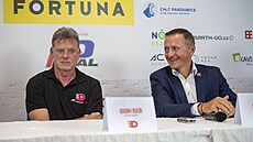 Nový trenér Pardubic Radim Rulík a majitel klubu Petr Dědek.