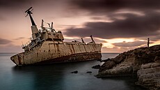 Ztroskotaná nákladní loď Edro lll Shipwreck u pobřeží Kypru