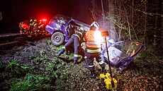 Tragická nehoda u obce Chábory na hlavní silnici I/14 u Dobru�ky na Rychnovsku...