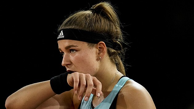 Karolna Muchov na turnaji v Madridu.