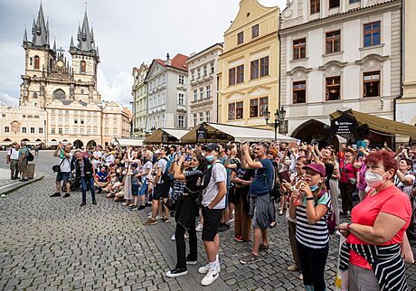 Turisté v centru Prahy (29. ledna 2020)