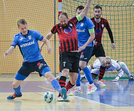 Momentka z futsalového finálového zápasu Plze - Chrudim.