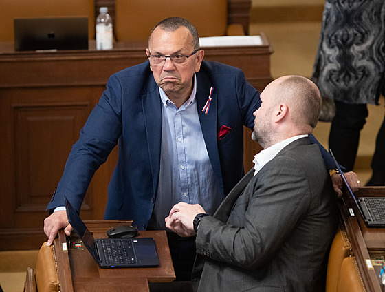 Poslanec SPD Jaroslav Foldyna ve Snmovn