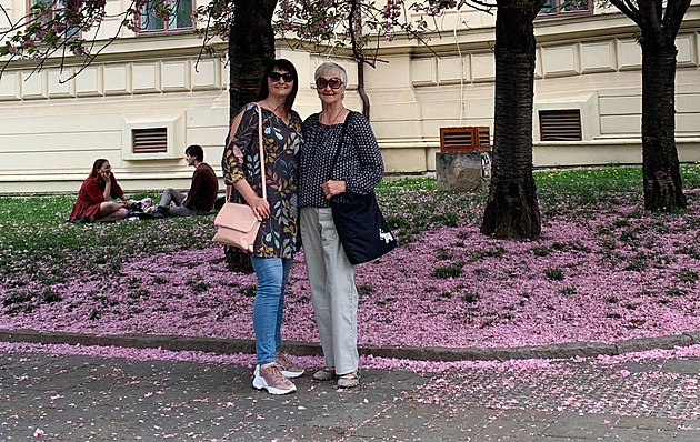 Oksana ernij a její maminka v centru Brna