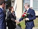 Premiér Petr Fiala pi setkání s podbradskou radní Emilií Tískovou. (2....