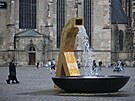 Kany na nmst Republiky v Plzni zaaly po zimn odmlce opt chrlit vodu....