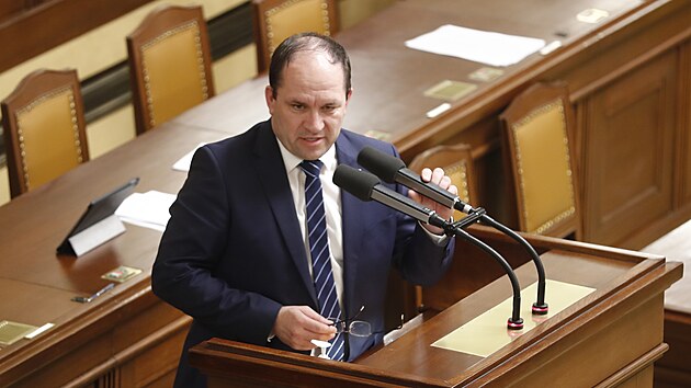 f poslanc KDU-SL Marek Vborn v prbhu mimodn schze doln komory parlamentu.