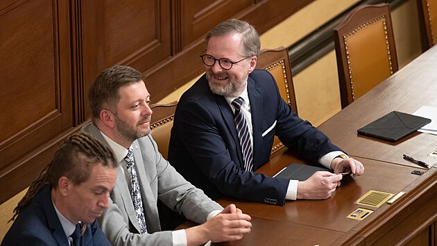 Premir Petr Fiala v prbhu jednn mimodn schze doln komory parlamentu.