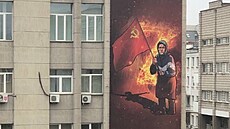 Krasnojarsk. V ruských mstech se ped oslavami Dne vítzství íí graffiti...