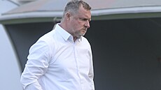 Sparanský trenér Pavel Vrba bhem ligového utkání v Plzni.