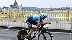 Vincenzo Nibali bhem asovky v Budapeti.