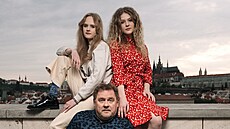 Václav Kopta a jeho dcery Franti�ka a Jana