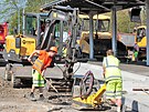 Rekonstrukce centrln autobusov zastvky Trnice v Karlovch Varech. (9....