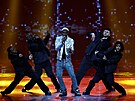 Belgický zpvák Jérémie Makiese na semifiále Eurovize