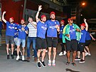 Plzetí fotbalisté slaví v ulicích msta zisk mistrovského titulu.