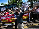 Protivládní protest na Srí Lance (18. kvtna 2022)