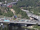 V Praze zaala rekonstrukce Barrandovského mostu. (16. kvtna 2022)