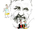 Kresba k plak�tu v�stavy k nedo�it�m 80. narozenin�m humoristy Vladim�ra Ren��na