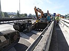 Zaala rekonstrukce Barrandovskho mostu. (16. kvtna 2022)