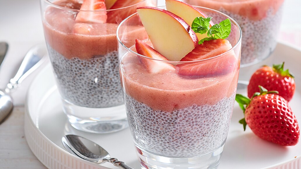 Chia pudink s ovocným smoothie