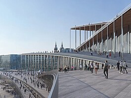 Podoba nové budovy filharmonie v Praze podle vítze soute, dánského studia...