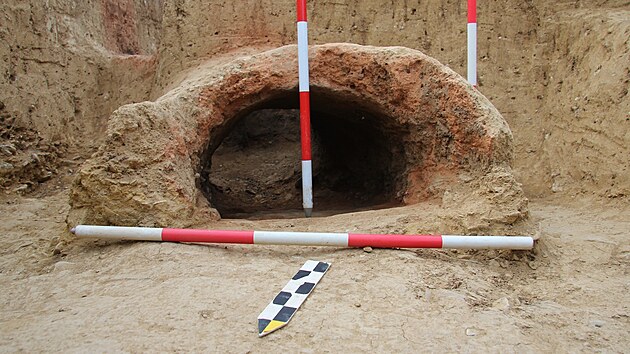 Archeologové prozkoumají dosud nepříliš probádanou oblast v jižní části Uherského Brodu. Na snímku germánská hrnčířská pec.