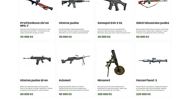 Fiktivní e-shop se zbraněmi pro Ukrajinu se valí světem