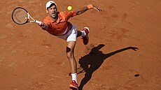 Novak Djokovi ve finále ímského turnaje.